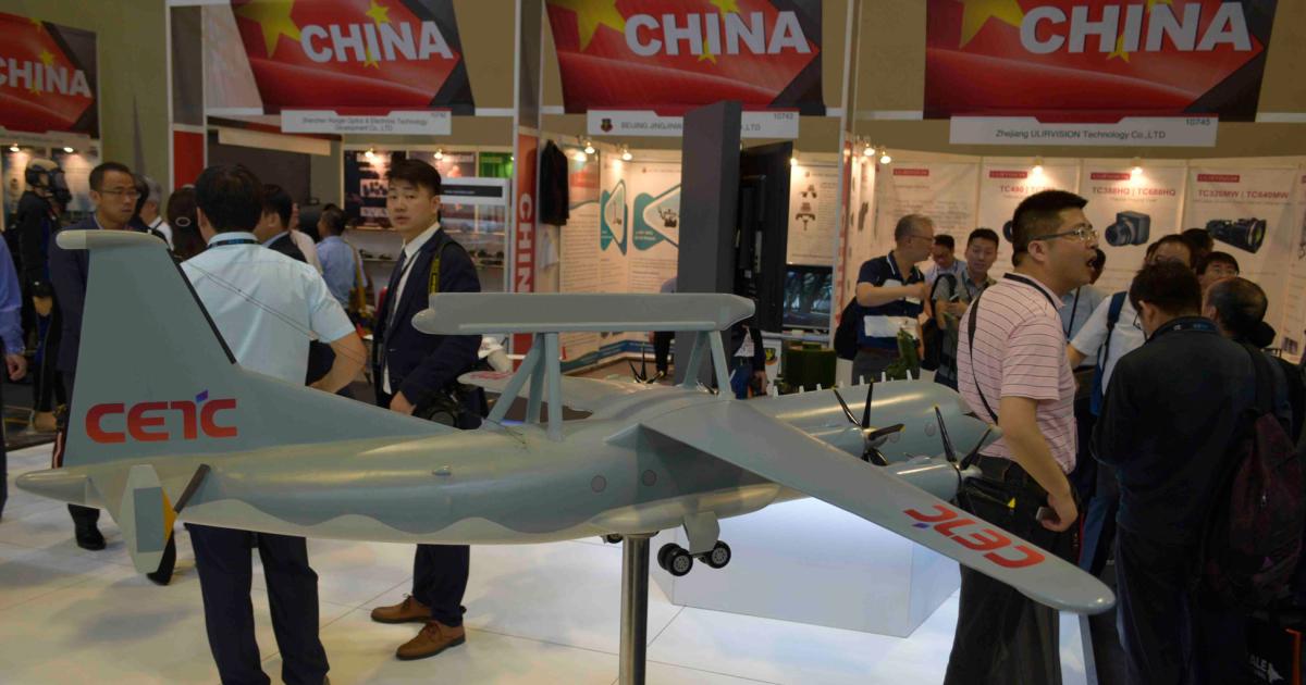 Chinese defense suppliers made their presence felt at the Defence Services Asia show. (Photo: Reuben F. Johnson)