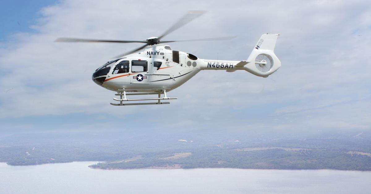 Airbus is offering its twin-engine H135 for the U.S. Navy's trainer replacement program and touts the model's similarities to the Navy's warfighting fleet.