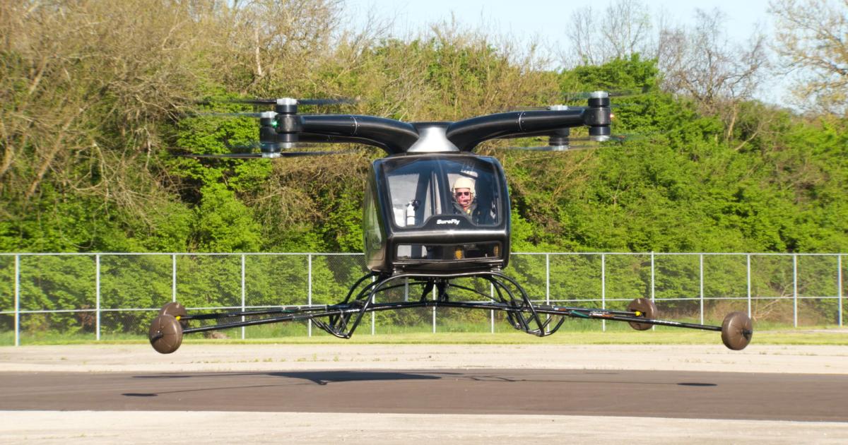 The two-seat eVTOL SureFly recently made its first untethered flight.