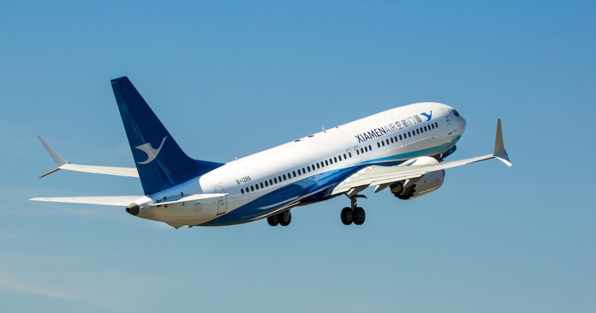 Xiamen Airlines took delivery of its first Boeing 737 Max 8 on May 22. (Photo: Boeing)
