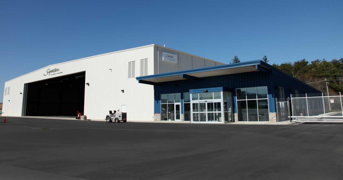 Signature Flight Support's FBO at Asheville Regional Airport was acquired by the company in its 2016 purchase of Landmark Aviation and is the lone aviation services provider on the field. Last year, AOPA filed a Part 13 complaint about FBO pricing at the airport, and the FAA has now disputed those arguments.  