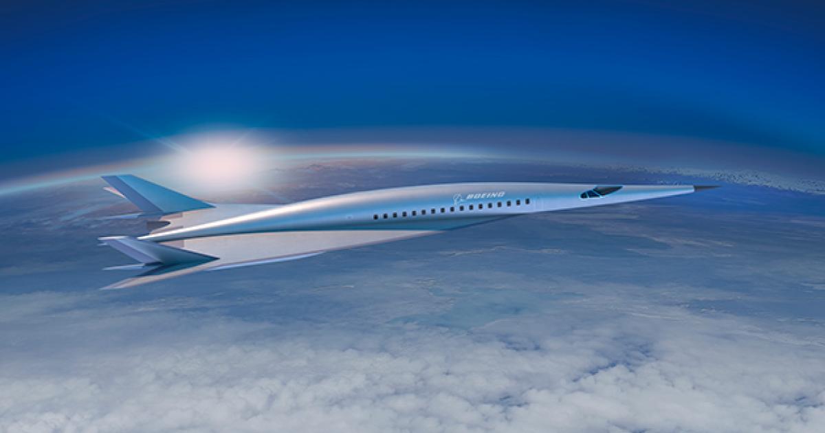 Boeing has unveiled a concept for a passenger-carrying hypersonic airplane. (Image: Boeing)