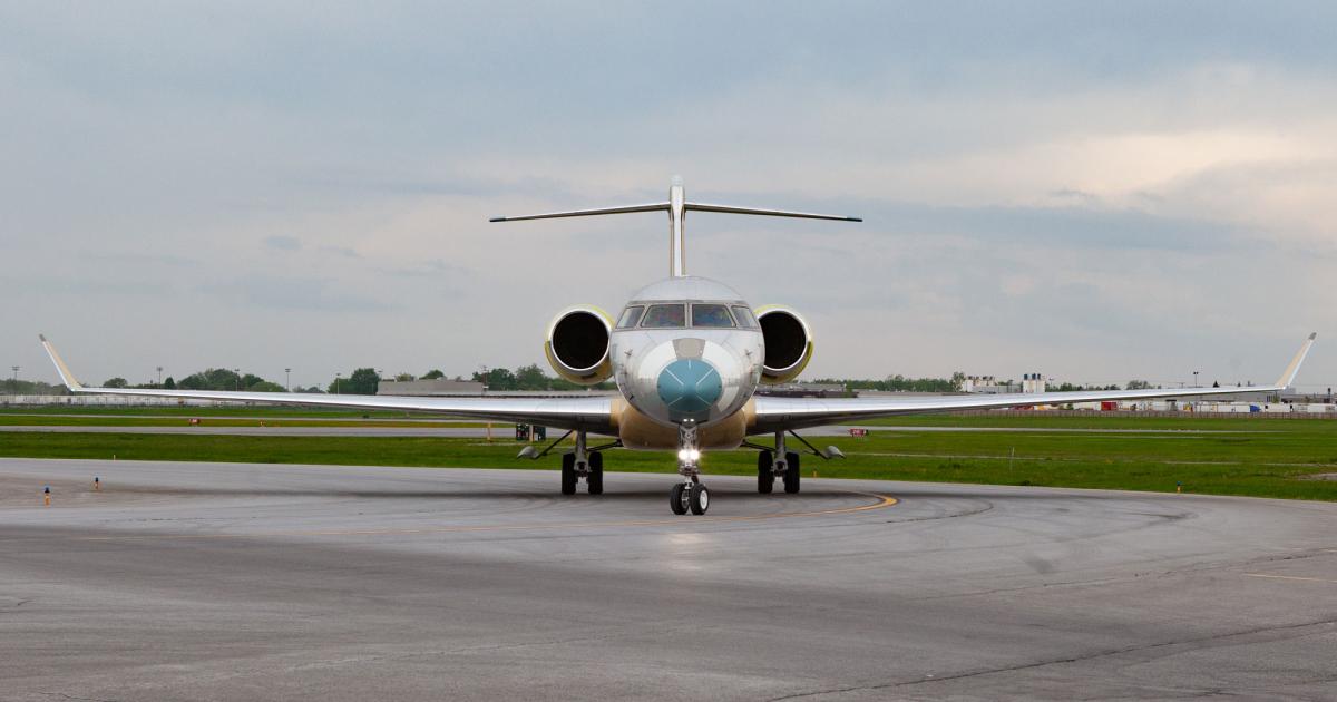Bombardier has started completions of the first production Global 7500s at its facility in Montreal. Service entry of the new ultra-long-range jet is expected later this year. (Photo: Bombardier Aerospace)