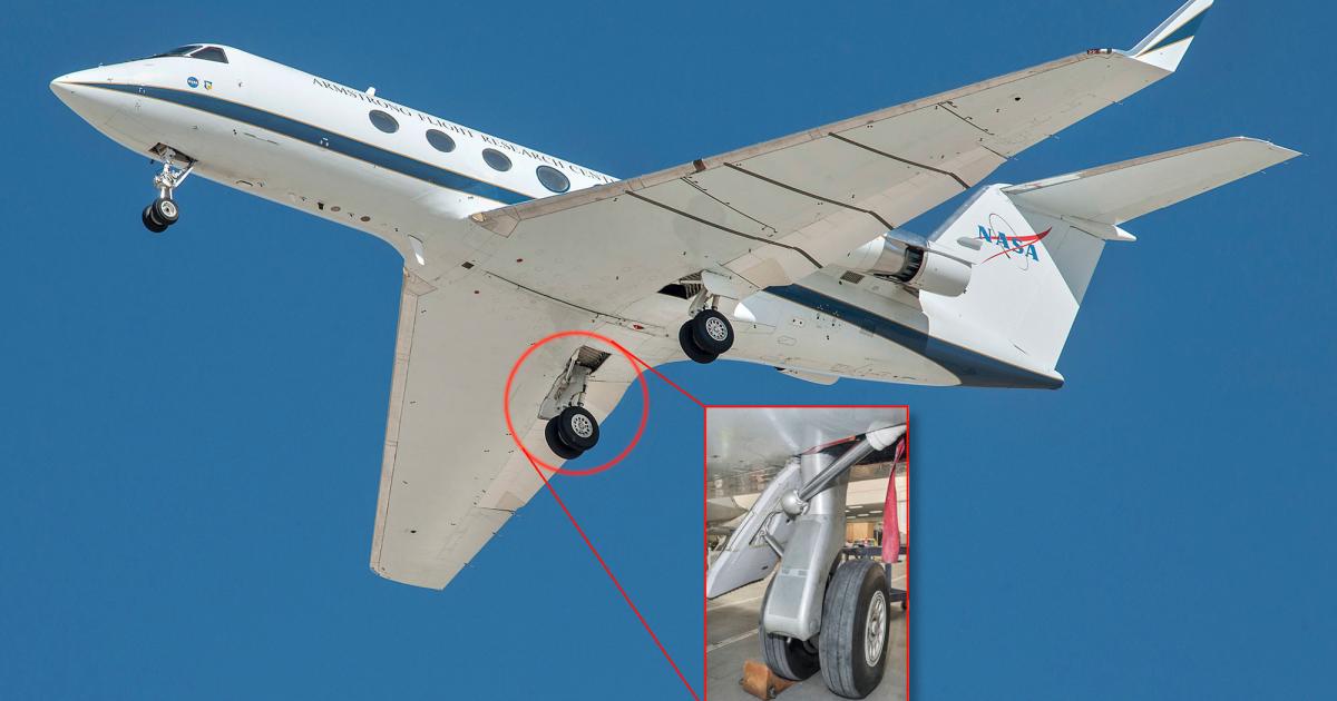 NASA's Acoustic Research Measurement (ARM) flights tested technologies such as landing gear fairings and the FlexSys morphing-wing flap on a Gulfstream GIII testbed. Using an 185-sensor microphone array deployed on the Rogers Dry Lake at Edwards Air Force Base in California, the agency found that airframe noise can be reduced by more than 70 percent on landing approach using these non-propulsive technologies. (Photos: NASA/Ken Ulbrich)