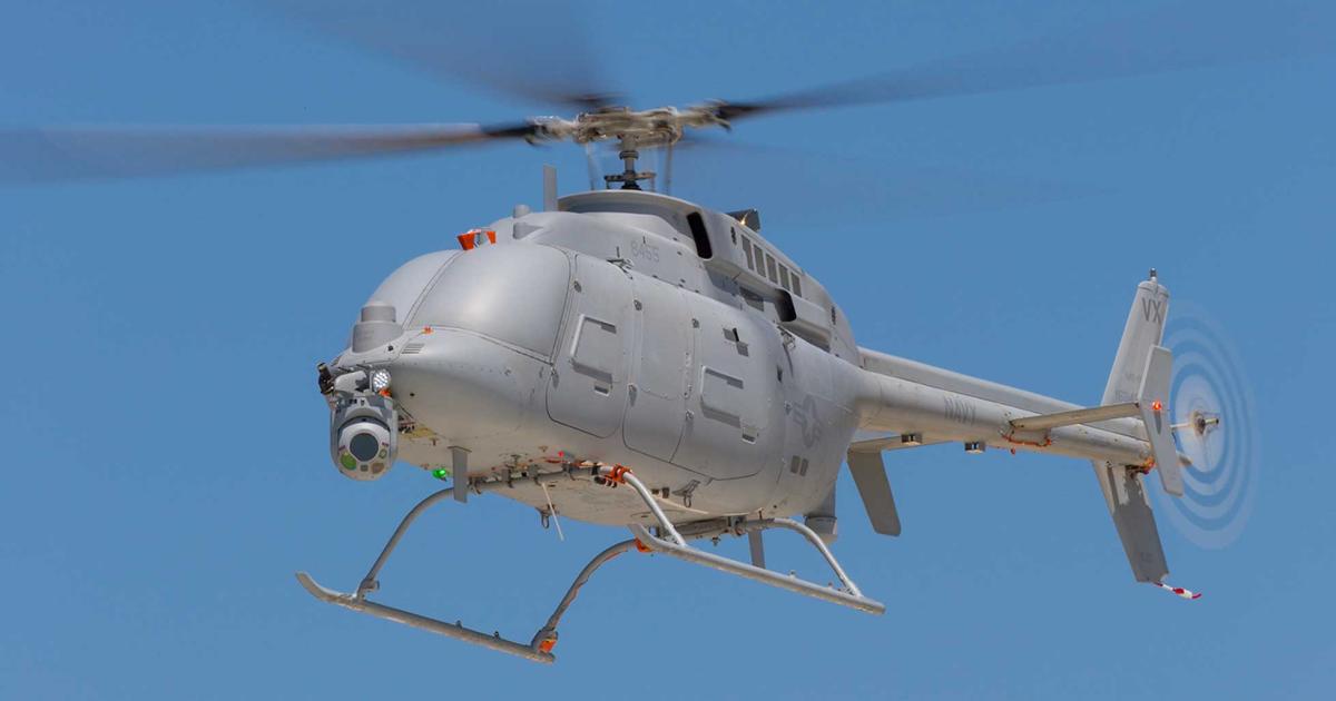 The Bell 407-based MQ-8C uses control systems similar to the smaller MQ-8B. 