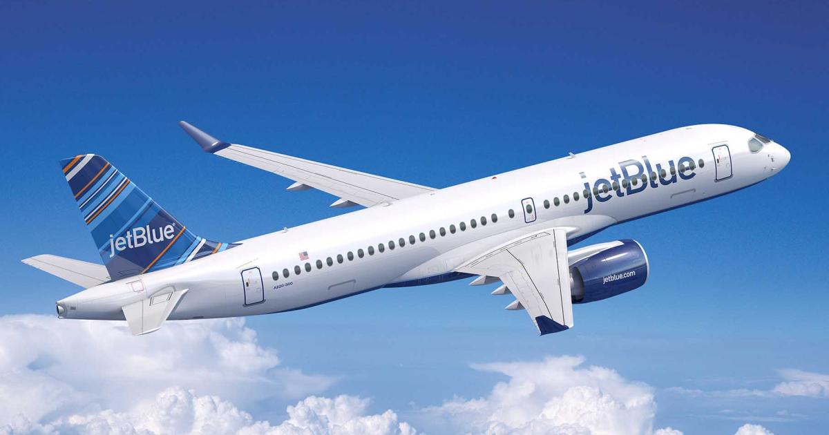 JetBlue has signed an MDU for 60 Airbus A220-300s. (Photo: Airbus)