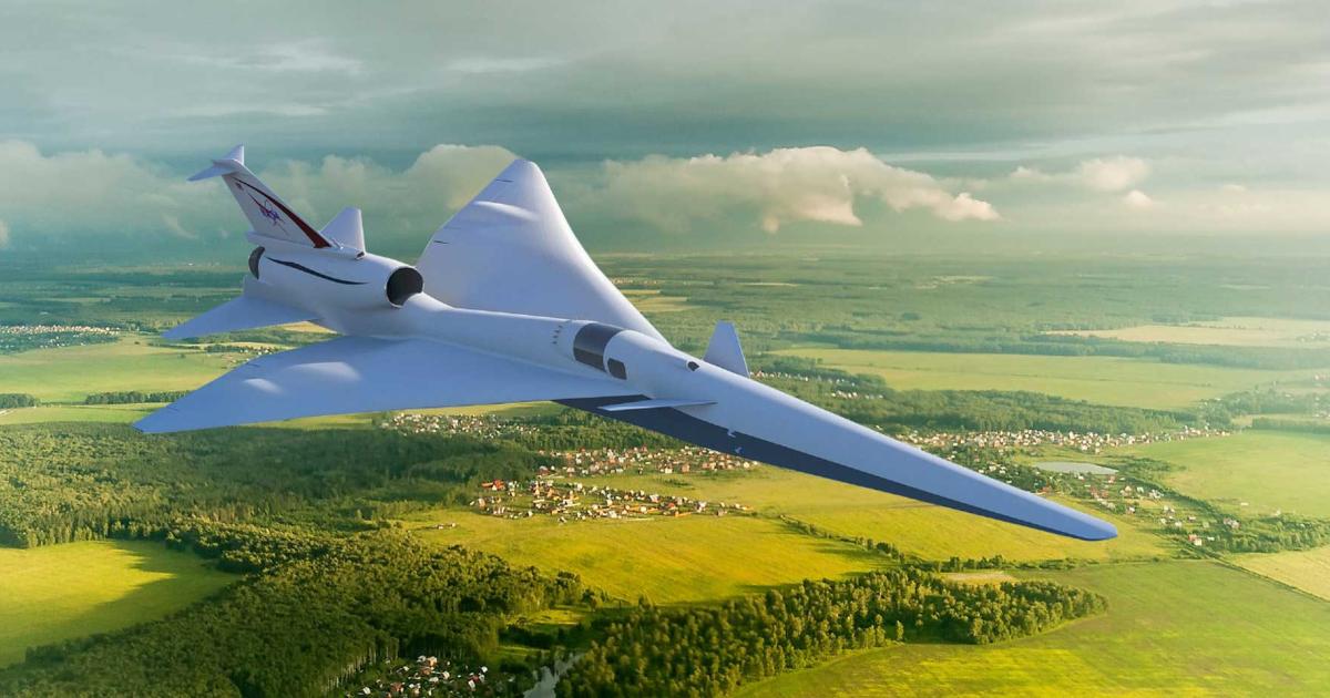 An artist rendering shows what could be flying over U.S. cities in a test program by 2023. If successful, the X-59 could pave the way for a new generation of supersonic civil aircraft. (Image: NASA)