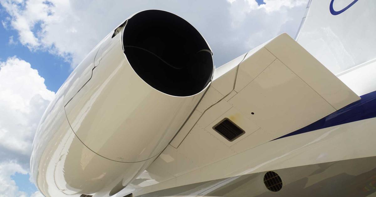 Due to a contract dispute, Nordam has ceased manufacturing nacelles for Pratt & Whitney Canada's PW800 engine, which powers the Gulfstream G500 and G600. (Photo: Matt Thurber/AIN)