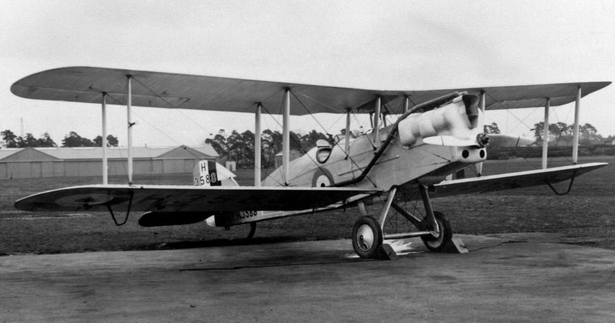 The Royal Aircraft Establishment often conducted research and completed tests on aircraft such as the DH9A with its Liberty air cooled engine in 1933 (above). In September of 1936, RAF Squadron Leader Ron Swain broke the world altitude record when he departed RAE in a modified Bristol Type 138A and reached 49,967 feet. in his pressure suit (right).