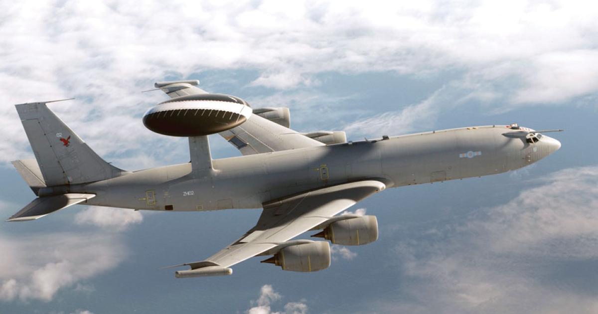 The RAF fleet of six E-3D Sentry AEW&C aircraft is only partly serviceable. (Photo: MoD Crown Copyright)