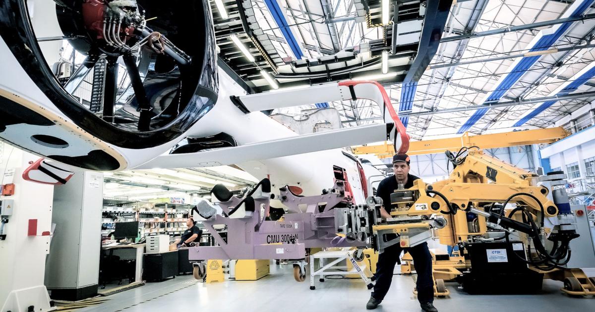 Airbus is assembling 10 pre-serial H160s as it develops the process. It can ramp up to 50 helicopters per year after the H160 is certified in 2019. (Photo: Airbus/Eric Raz)