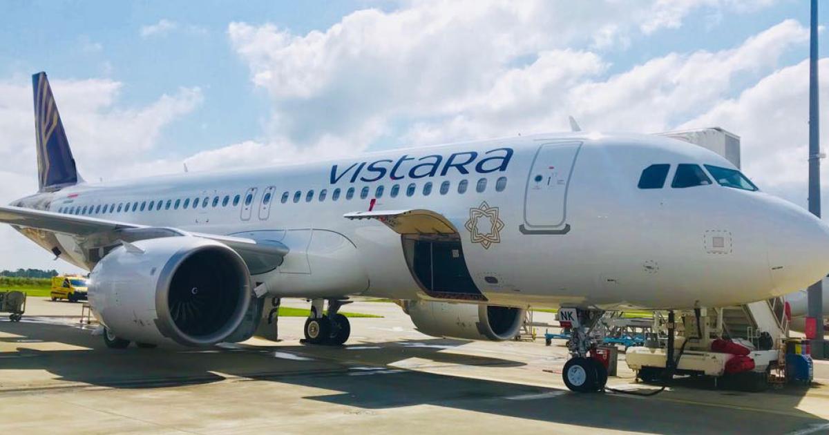 Vistara has signed a letter of intent for 13Airbus A320/A321neos, which it intends to use on short-haul international routes. (Photo: Vistara)
