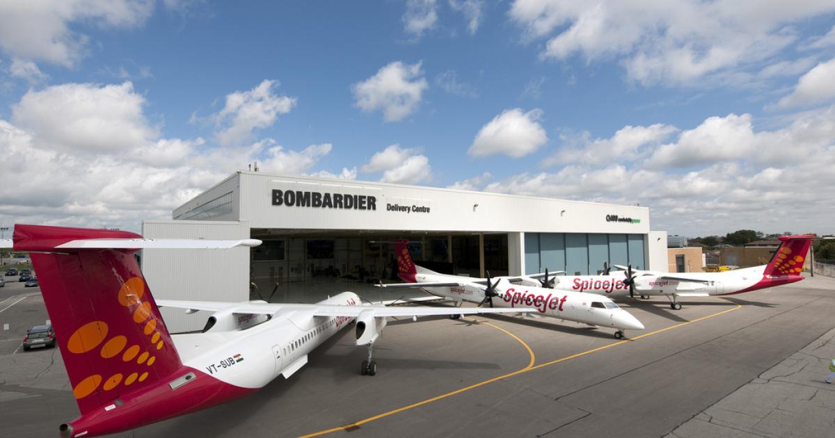 SpiceJet has now taken delivery of 23 Bombardier Q400s in a 78-seat configuration. (Photo: Bombardier)