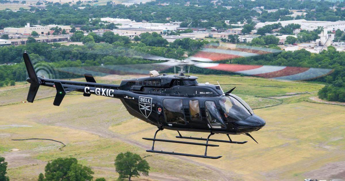 The Bell 407GXi received Transport Canada certification at the beginning of the year. (Photo: Bell)