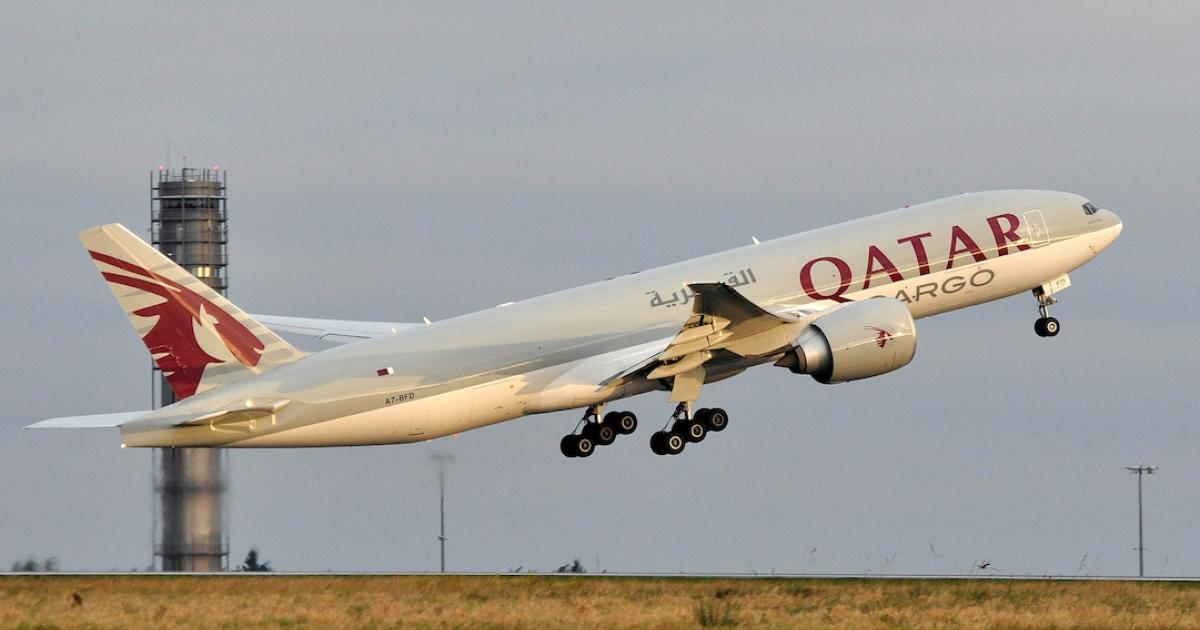 Qatar Airways registered a 33.4 percent increase in cargo revenue during the past year, largely offsetting the effects of the Saudi-led blockade against Qatar. (Photo: Flickr: <a href="http://creativecommons.org/licenses/by-sa/2.0/" target="_blank">Creative Commons (BY-SA)</a> by <a href="http://flickr.com/people/airlines470" target="_blank">airlines470</a>)