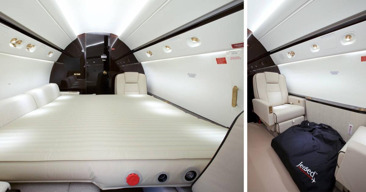 Transforming a light jet cabin into a comfortable sleeping area has gotten a lot more feasible with JetBed’s inflatable solution.