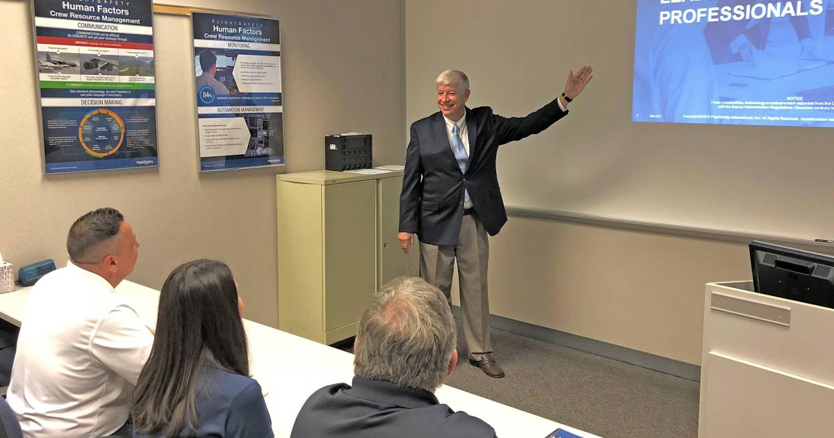 Company executives need training as well as pilots and mechanics, and FlightSafety International’s Jeff Lee helps educate professionals through the LEAP curriculum.