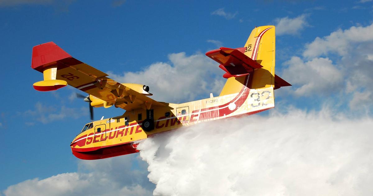 Having acquired the production and support rights to Canadair’s CL series of water bombers, Viking Air is systematically upgrading piston versions to turbine power, with other improvements.