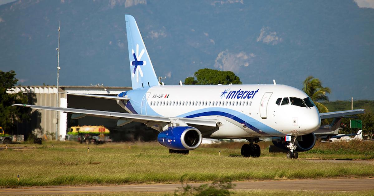 Mexico's Interjet plans to return some problematic Sukhoi SSJ100s to the manufacturer following negotiations for improvements to future airplanes. (Photo: SCAC)