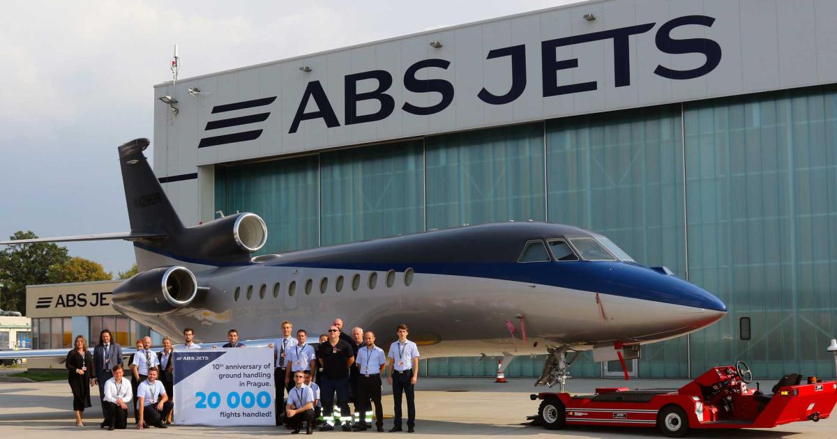 ABS Jets' FBO at Prague's Václav Havel Airport celebrated the handling of its 20,000th flight as well as the company's 10th anniversary.