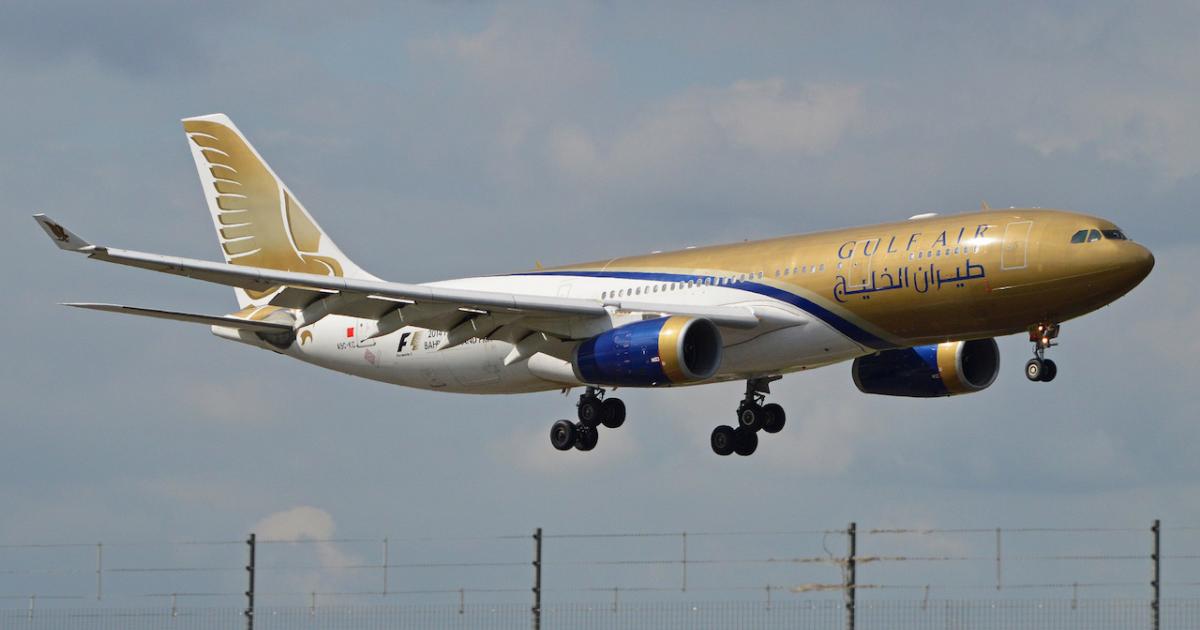 A Gulf Air Airbus A330-200 approaches London Heathrow Airport. (Photo: Flickr: <a href="http://creativecommons.org/licenses/by-sa/2.0/" target="_blank">Creative Commons (BY-SA)</a> by <a href="http://flickr.com/people/ajw1970" target="_blank">Hawkeye UK</a>)