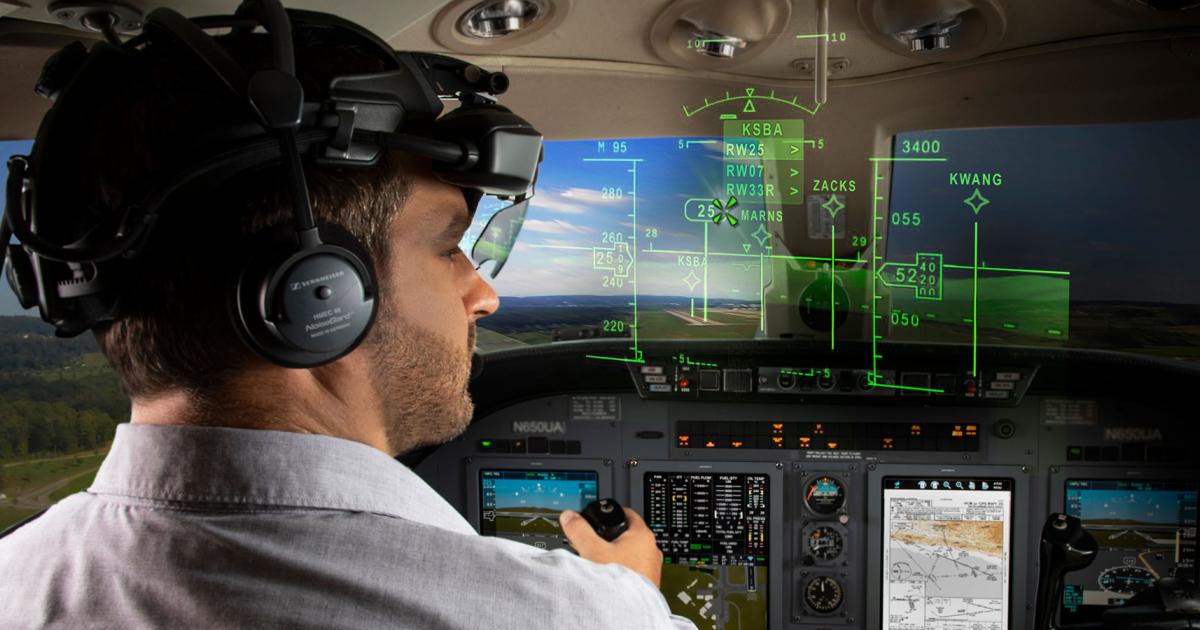 Elbit’s SkyLens wearable head-up display (HUD) enables situational awareness previously available only on larger, newer aircraft. Pilots can control avionics with “look and select” technology, enabling them to perform functions that previously required “head-down” time to operate a flight management system (FMS). With the HUD, they can perform those functions while keeping their eyes outside the flight deck.