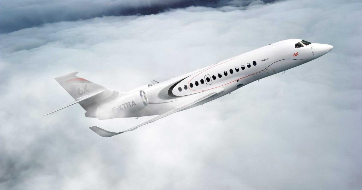 Announced in February, Dassault is developing the Falcon 6X to be the company’s latest long-range, large-cabin offering. The 6X marks UTAS’s return to the bizav market.