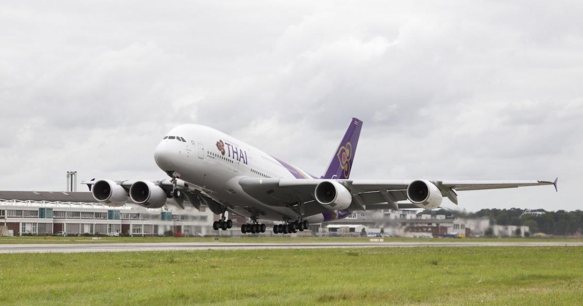 Thai Airways connects Bangkok and Paris with daily roundtrip flights using its fleet of Airbus A380s. (Photo: Airbus) 