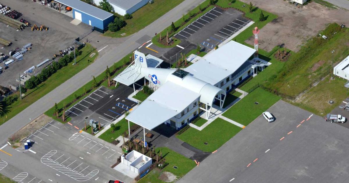 Bent Wing Flight Services newly-completed FBO has given Florida's Amelia Island a new landmark. Viewed from the air, the terminal at Fernandina Beach Municipal Airport resembles the famed F4U Corsair fighter, known for its cranked wings.
