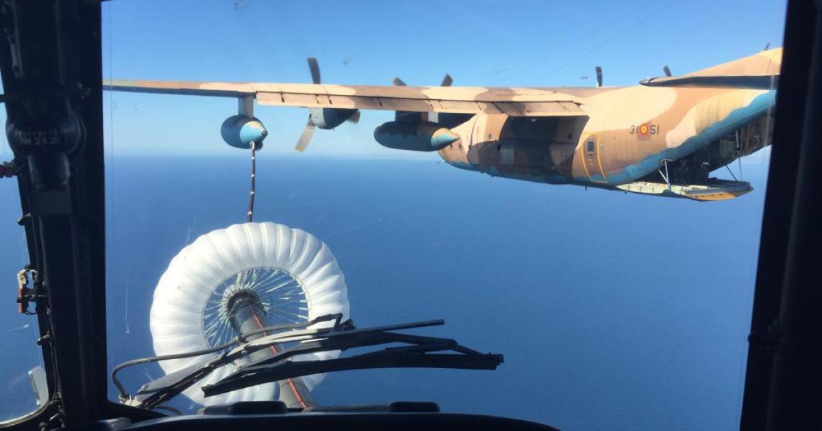 The Caracal receiver's view of a Spanish air force KC-130H Hercules. (photo: Ejército del Aire)