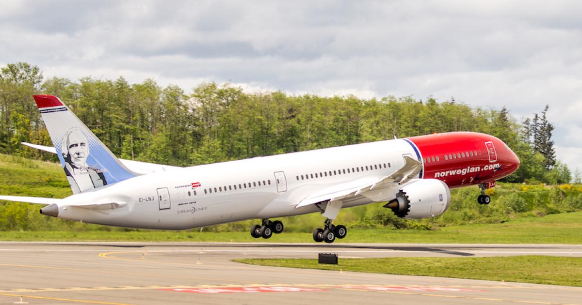 Engine troubles in Norwegian's Rolls-Royce Trent 1000-powered Boeing 787s have cost the airline $120 million in passenger compensation alone. (Photo: Norwegian Air Shuttle)