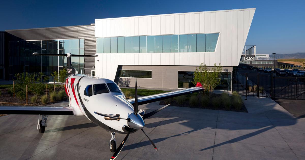 Pilatus Aircraft officially opened its new 118,000-sq-ft center at Rocky Mountain Metropolitan Airport (KBJC) on October 21. 2019. The facility will provide interior and exterior completions for Pilatus PC-12 turboprops and PC-24 jets that are bound for customers in North and South America. (Photo: Pilatus Aircraft)