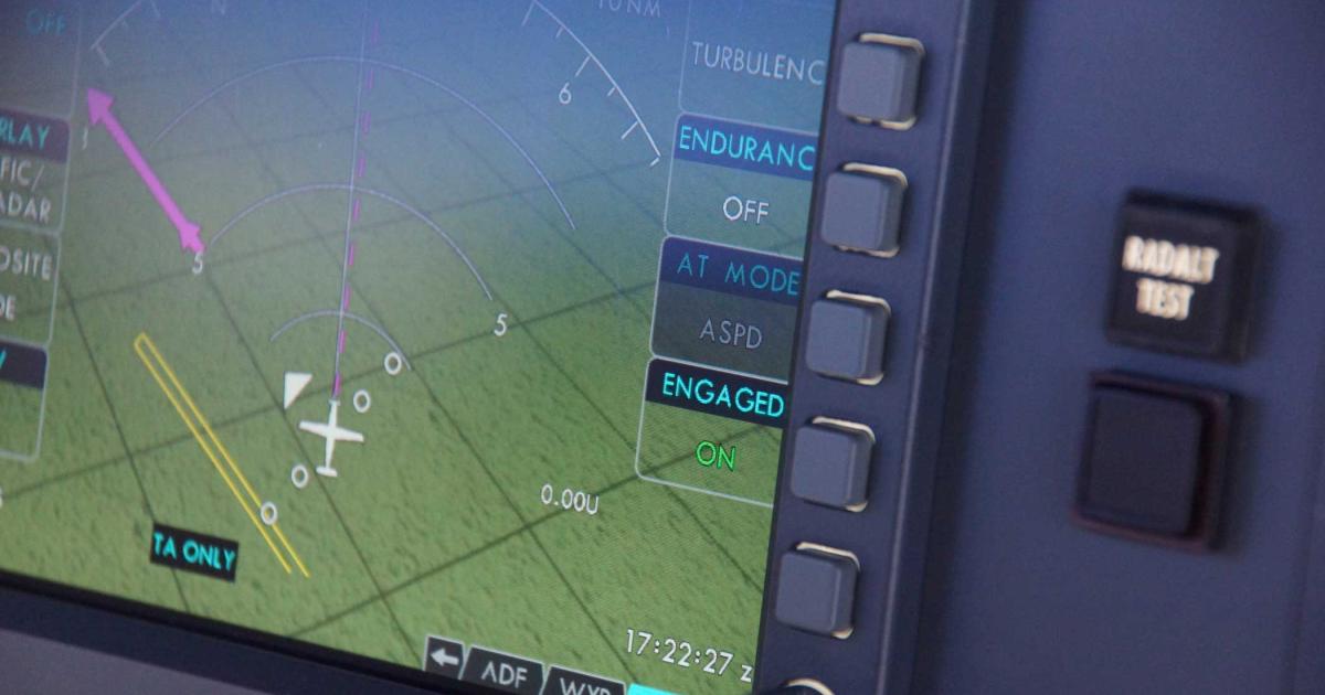 ThrustSense is designed for low installation overhead and minimal cockpit modifications. It’s shown here engaged aboard a Pilatus PC-12.