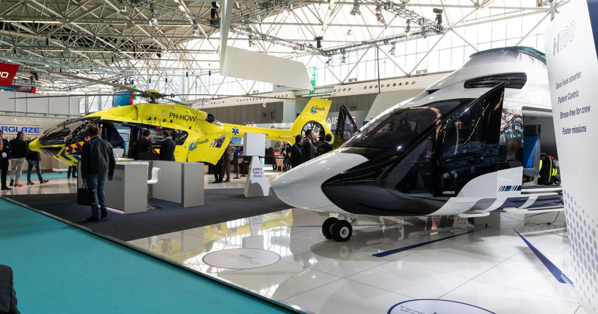 Airbus shows EMS versions of its H145 and H160 at Helitech in Amsterdam this week.