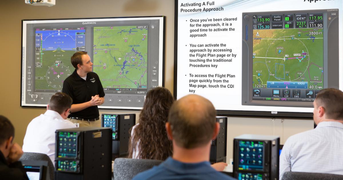 Garmin avionics training classes are hands-on with actual units for each student. (Photo: Garmin)