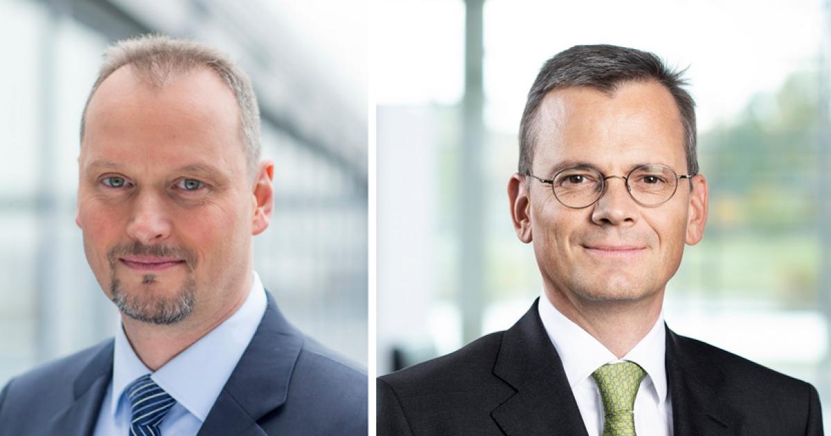Michael Schöllhorn, left, has been appointed COO for Airbus Commercial Aircraft, while Dominik Asam will become Airbus's CFO. (Photos: Airbus) 
