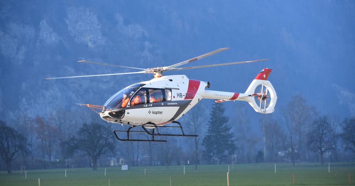 The third Kopter SH09 light helicopter achieved first flight from the company's headquarters in Mollis, Switzerland. A fourth pre-production copy is expected to join the flight-test fleet next year in anticipation of EASA approval later in the year. (Photo: Kopter)