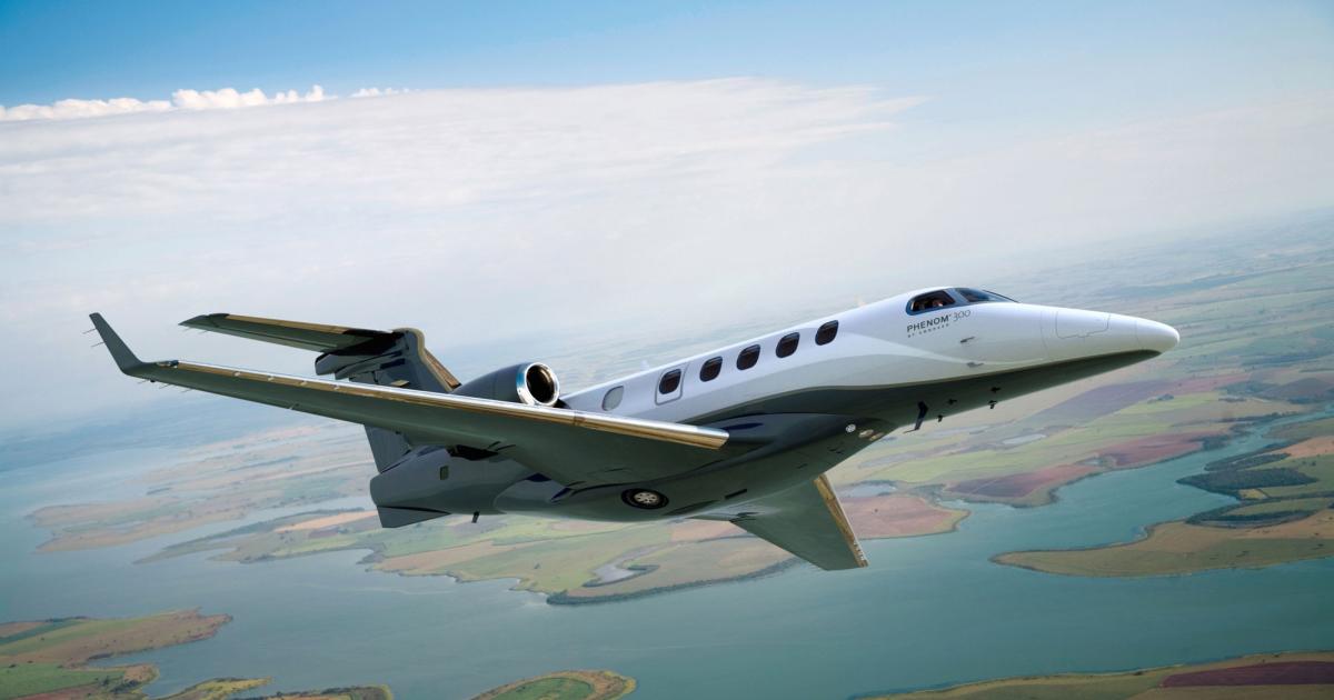 Embraer expects to deliver 105 business jets in 2018, the majority of which will be Phenom 300E models. (Photo: Embraer)