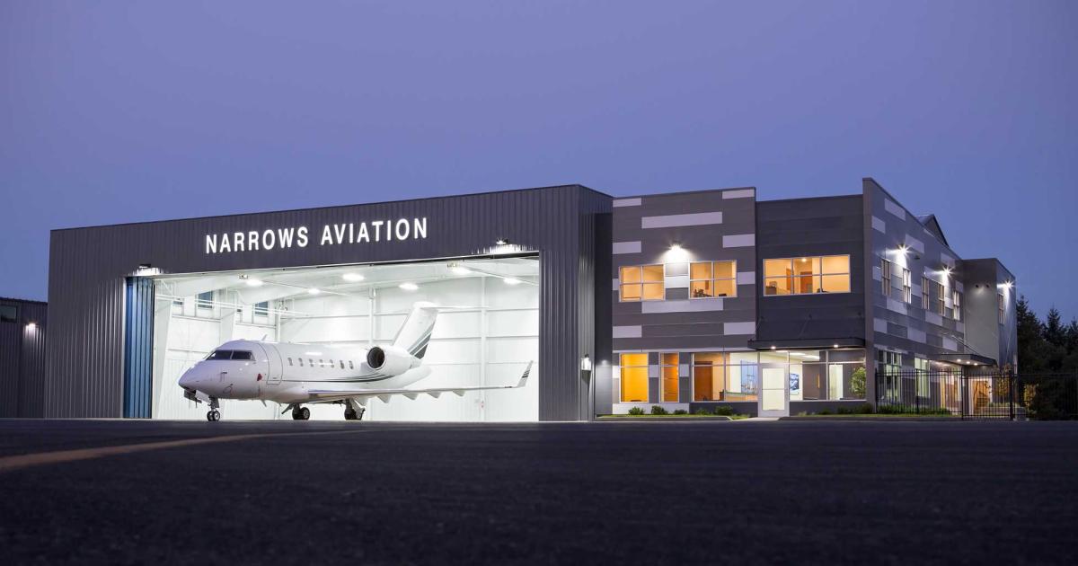 The Tacoma Narrows Aviation complex features a new 8,000-sq-ft terminal and 6,000-sq-ft hangar. According to the FBO, the airport offers less expensive hangarage option and quick departures due to less congestion.