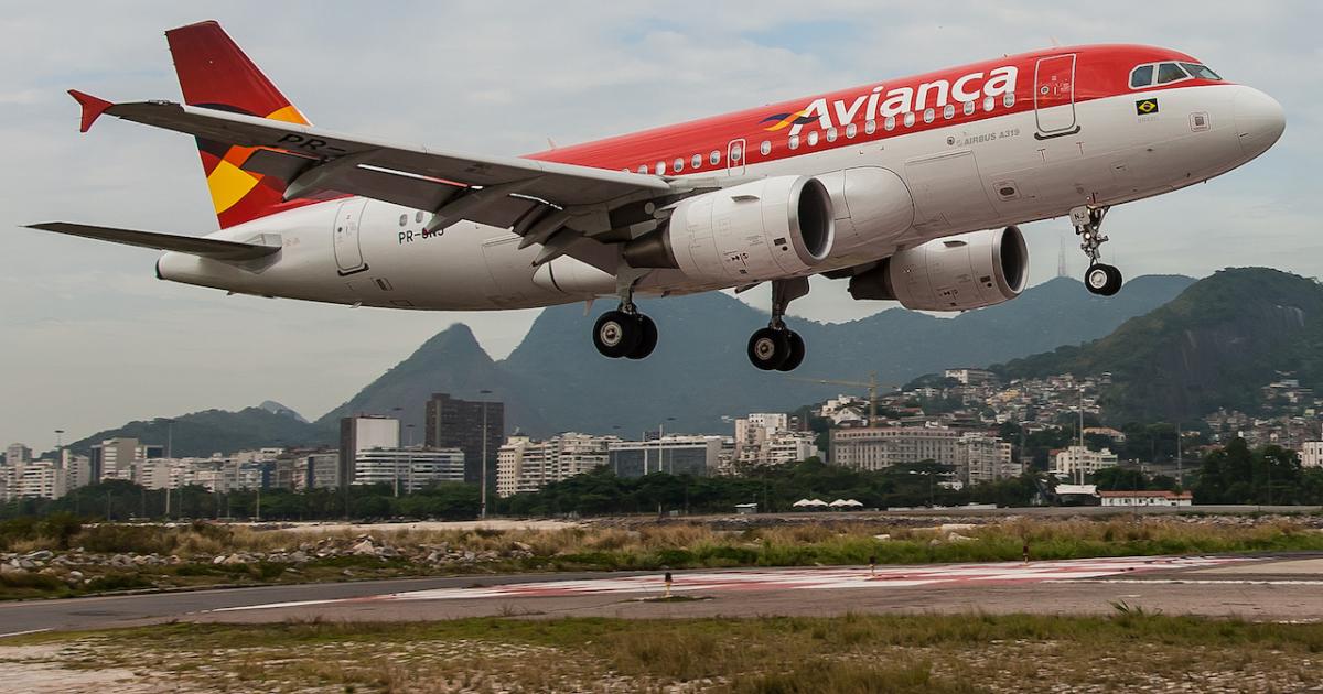 An Avianca Brasil Airbus A319 takes off from Rio de Janeiro's Santos Dumont Airport. (Photo: Flickr: <a href="http://creativecommons.org/licenses/by/2.0/" target="_blank">Creative Commons (BY)</a> by <a href="http://flickr.com/people/medau" target="_blank">Joao Carlos Medau</a>)