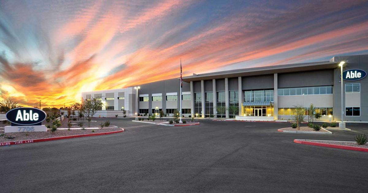 Able Aerospace will expand its headquarters facility at Arizona's Phoenix-Mesa Gateway Airport by 25 percent with the completion of a new addition. 