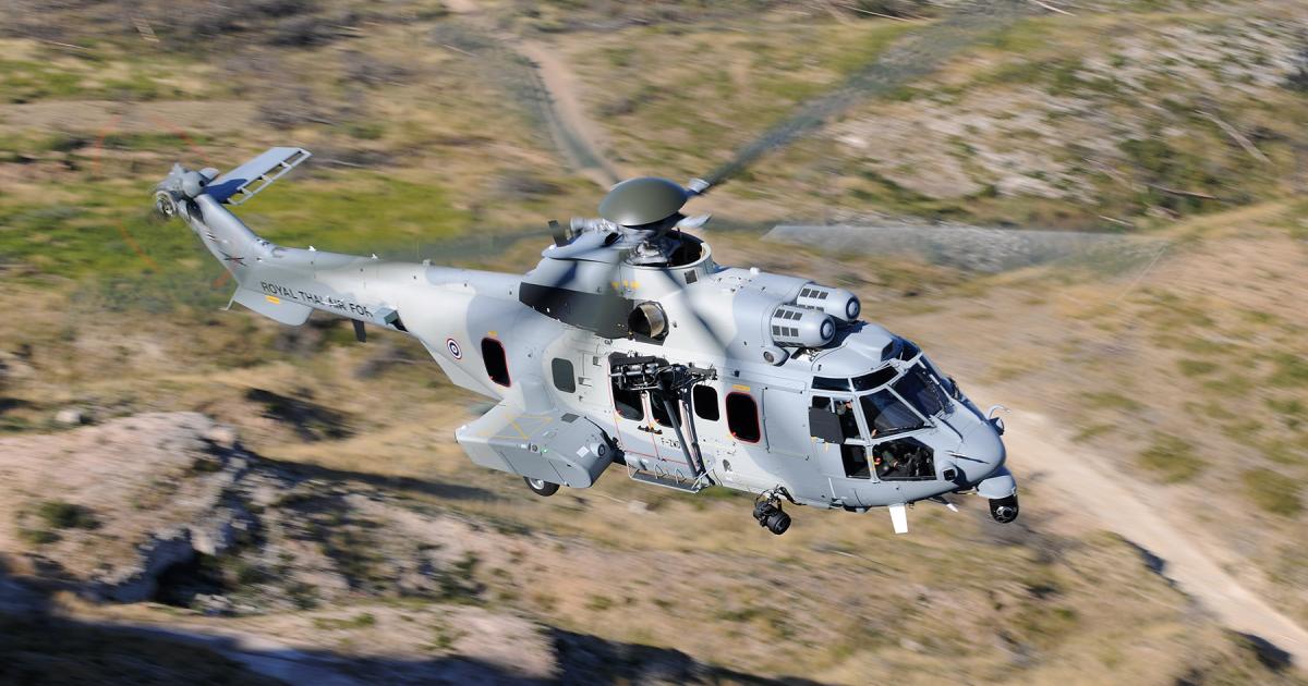 The Royal Thai Air Force is in the process of receiving 12 H225Ms from Airbus. Hungary's 16 aircraft are due to be in service by 2023. (photo: Airbus Helicopters/Anthony Pecchi)