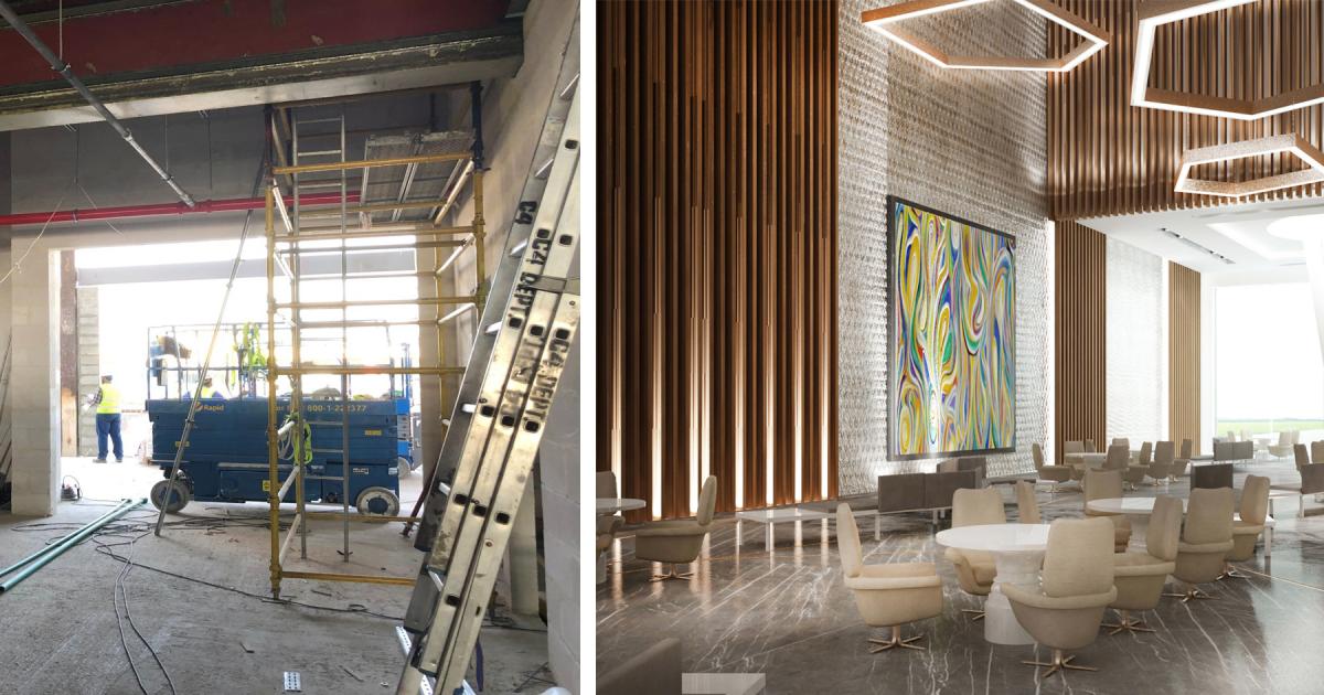 Before and after: renovating an FBO facility can be every bit as complicated and time-consuming as doing major maintenance on an aircraft.