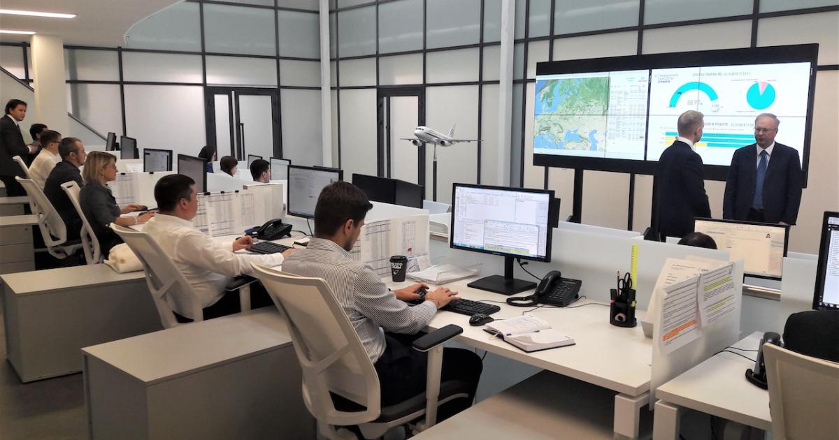 Forty engineers monitor SSJ100 movements 24 hours a day at SCAC’s new Operational Situation Center in Moscow.  