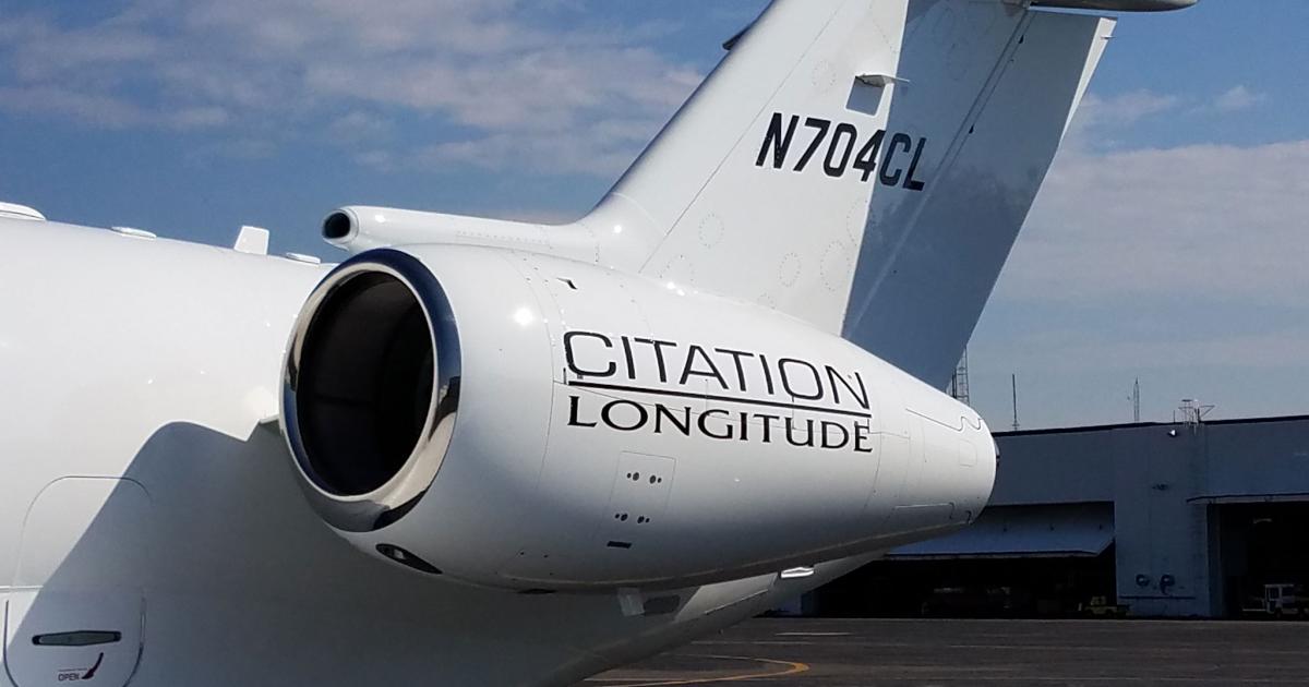 As of October, Textron was on track for fourth-quarter certification and deliveries of its flagship Longitude. (Photo: Jerry Siebenmark)