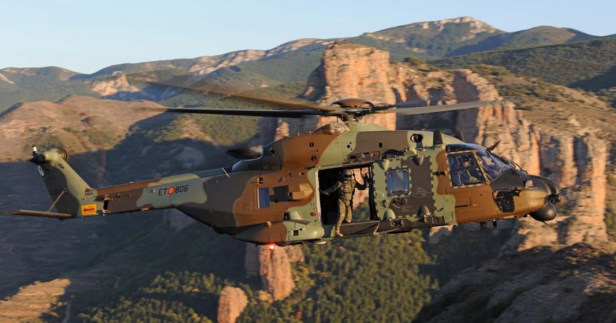Spain's first batch of NH90s consisted of 22 GSPA tactical transport helicopters. The new batch adds 16 more of this version. (photo: Anthony Pecchi/NHIndustries)
