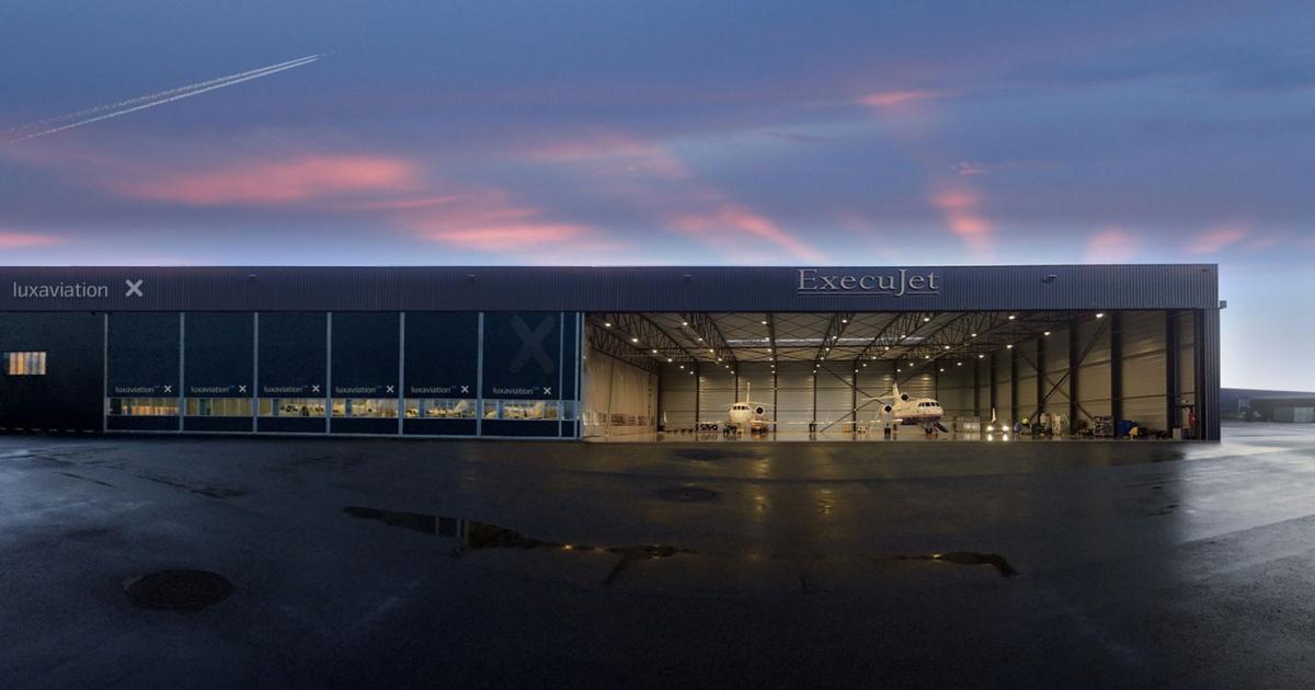 Dassault Aviation is acquiring the MRO activities of Luxaviation's ExecuJet subsidiary. The deal includes ExecuJet’s network of 15 MRO centers across Africa, Asia-Pacific, the Caribbean, Europe, Latin America, and the Middle East. (Photo: Luxaviation)