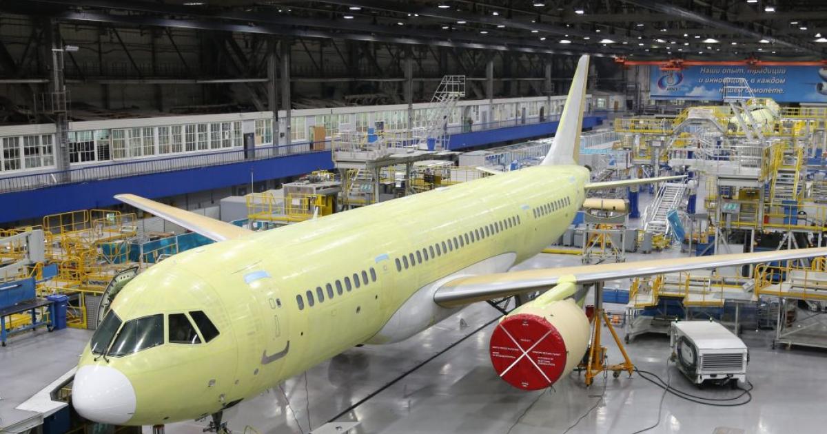 The third MC-21 prepares for rollout from the Irkut factory on December 26. (Photo: Irkut)