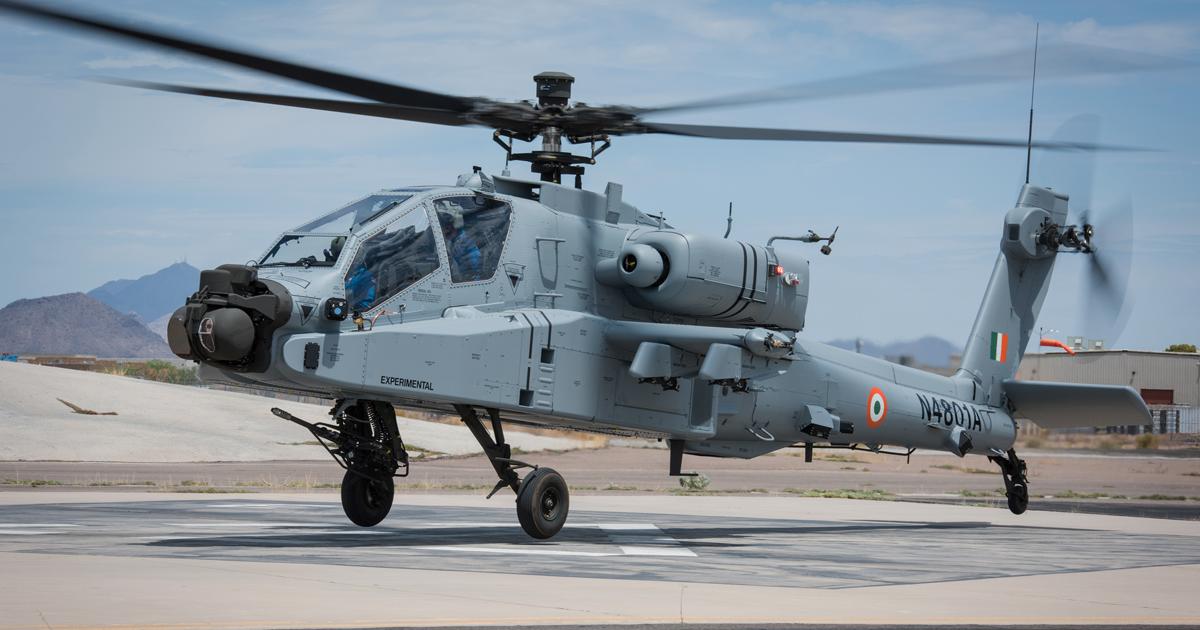 The first AH-64E for the Indian Air Force first flew in July 2018. The army is also to receive six of the type. (photo: Boeing)