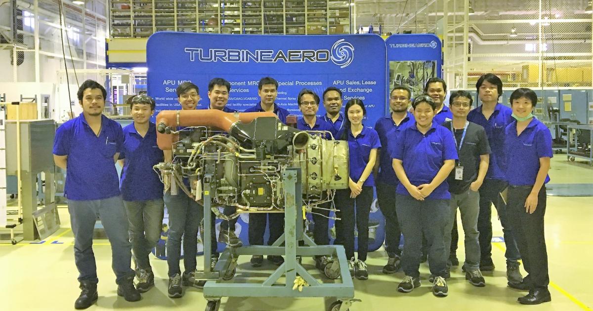 Employees of TurbineAero Repair-Asia. The company is adding to the work at its Thailand facility with the acquisition of the APU piece part repair product line from Triumph Aviation Services Asia. (TurbineAero photo)